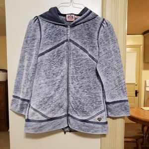 Juicy Couture grey burn out style ruffle hoodie size small in great condition